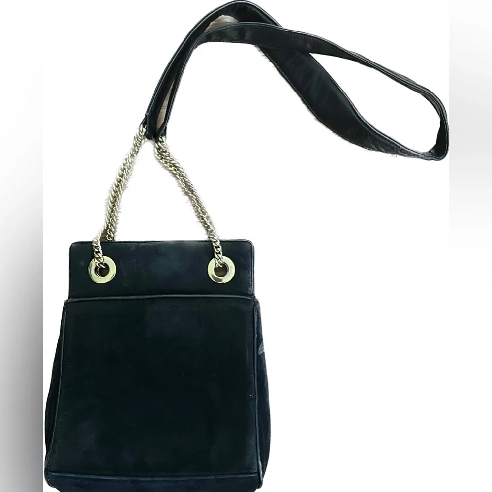 Frenchy of California Vintage Suede Gold Chain Bag